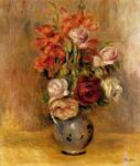 Pierre-Auguste Renoir - Vase von Gladiolen und Rosen