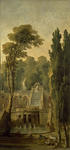 Hubert Robert - Landschaft mit einer Terrasse und Cascade