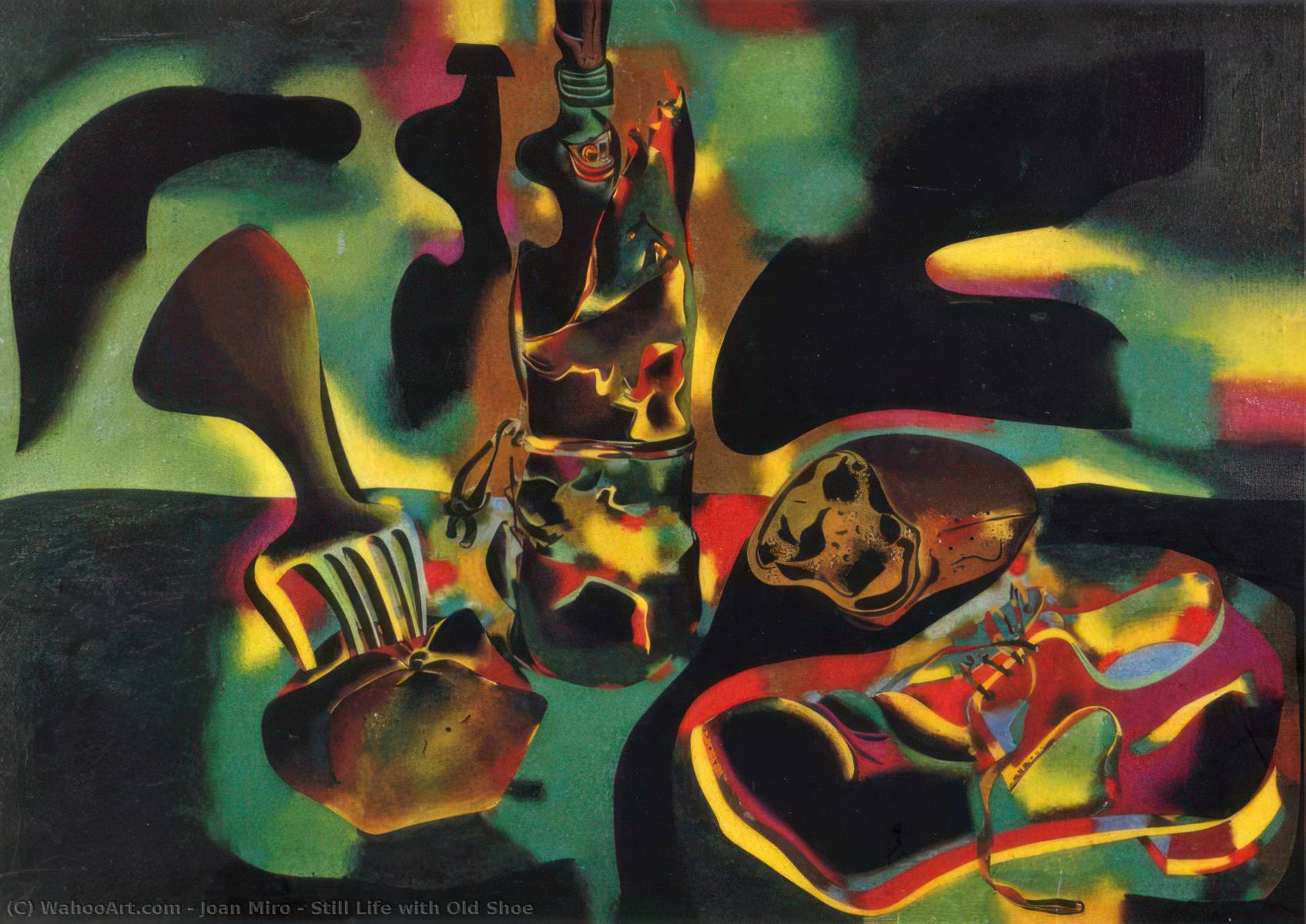 Kunstreproduktionen Stillleben mit altem Schuh, 1937 von Joan Miró