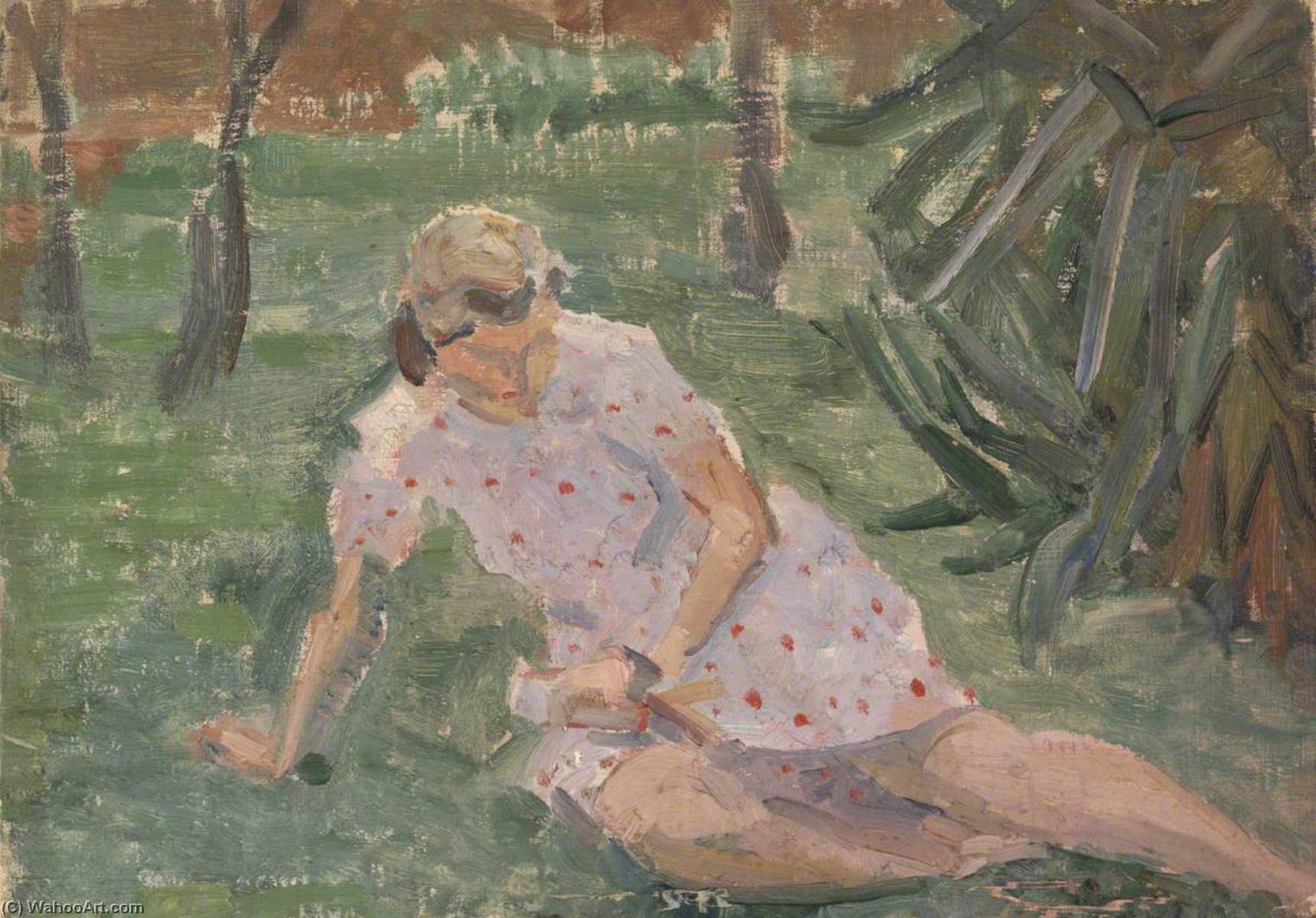 Gemälde Reproduktionen Abbildung in einem Garten, 1930 von Ursula